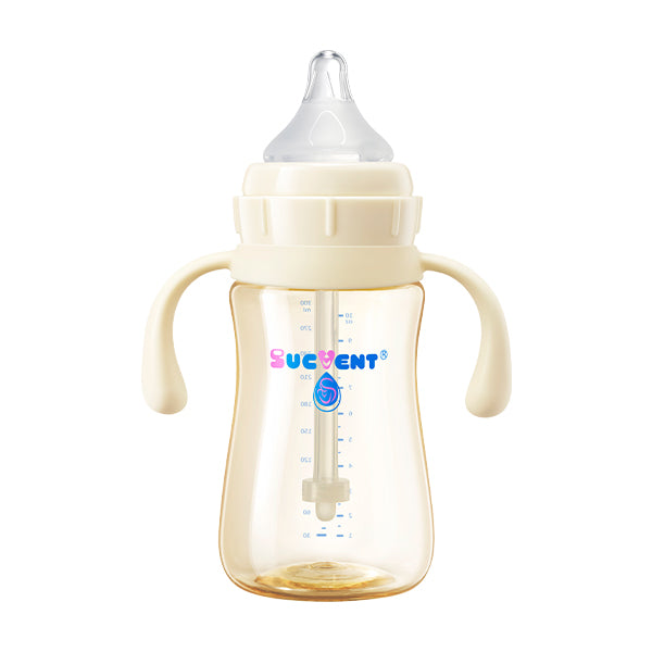 SUCVENT Anti-Choking & Anti-Colic PPSU Baby Bottle 300ml with Handles & X-Cut Nipple (7+ Months)