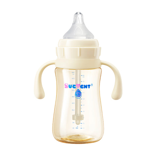 SUCVENT Anti-Choking & Anti-Colic PPSU Baby Bottle 300ml with Handles & X-Cut Nipple (7+ Months)
