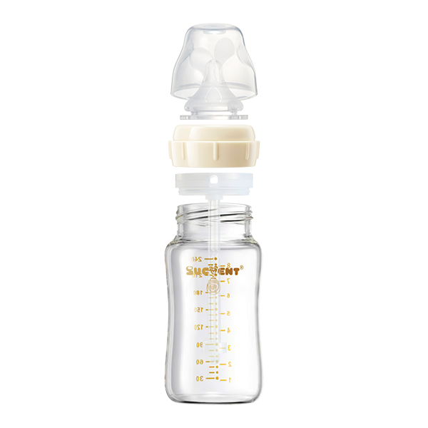 SUCVENT Anti-Choking & Anti-Colic Glass Baby Bottle 240ml for Growing Babies